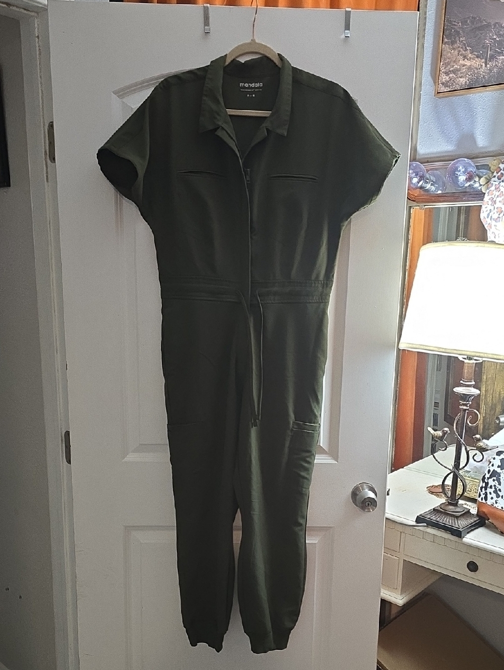 Moss Green Mandala Scrub Jumpsuit -